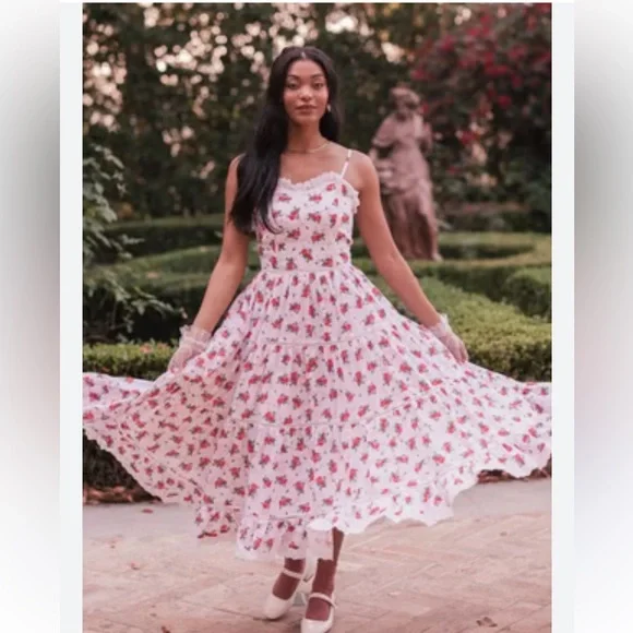 JessaKae The Madeline Romantic Floral Maxi Tiered Vintage Charm Sundress Size XL - Picture 3 of 15